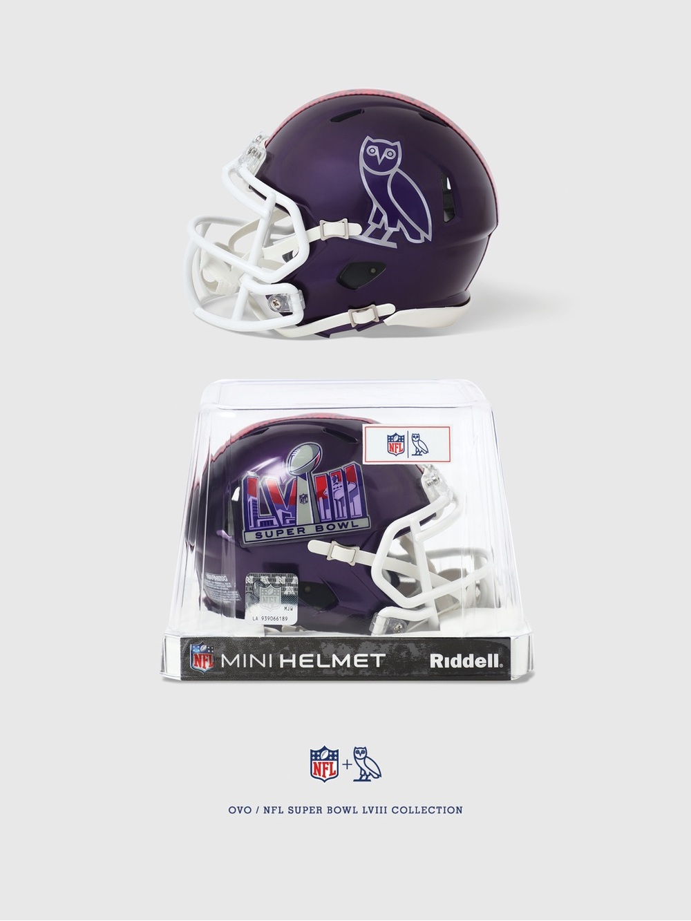 NFL Super Bowl LVIII OVO Drake Riddell Mini Helmet Purple Limited Edition